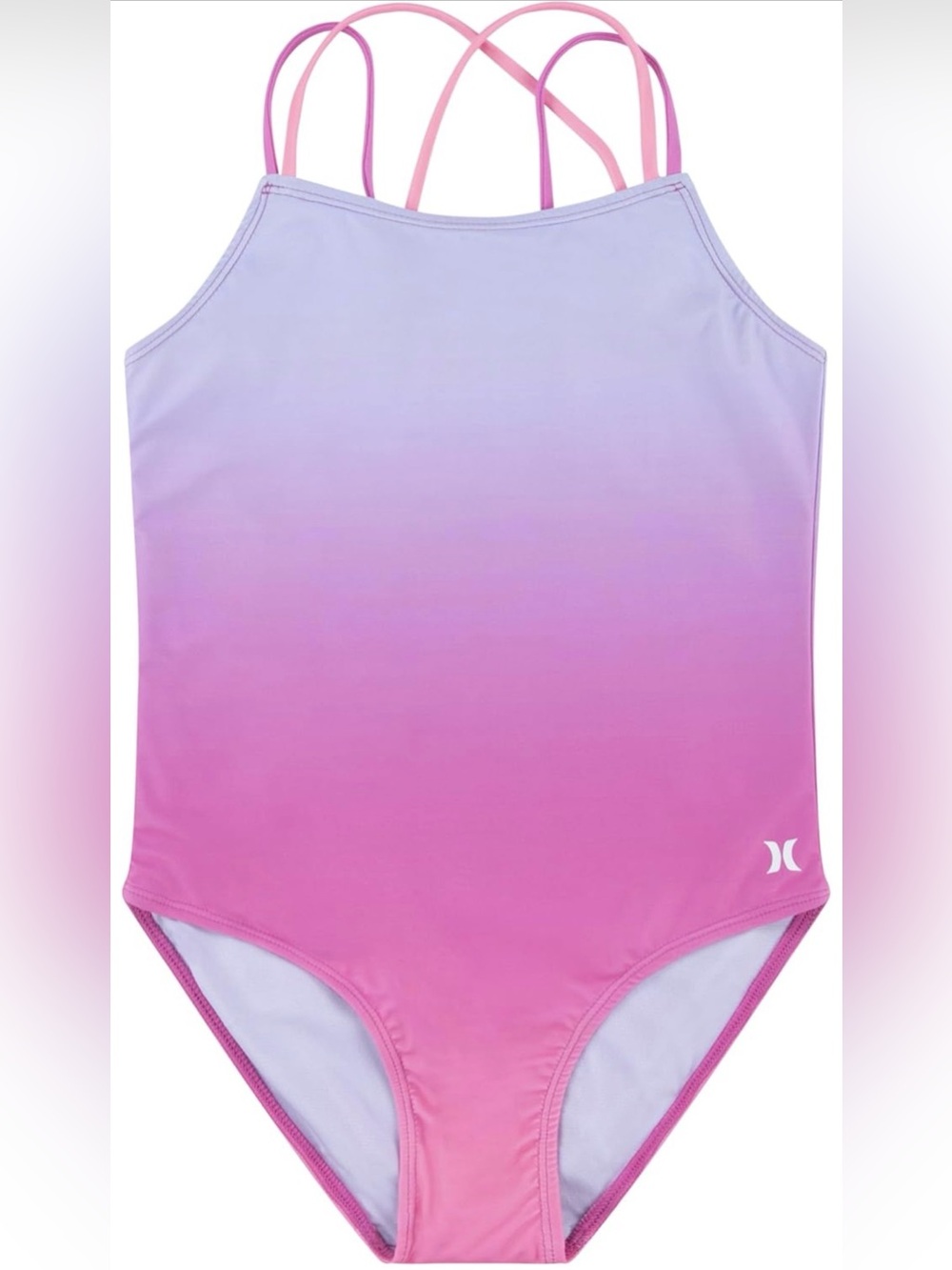 Hurley Girls' Pink to Purple Ombre One-Piece Swimsuit
